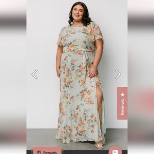 NWT Baltic Born Naomi Short Sleeve Maxi Dress - Sage Floral
